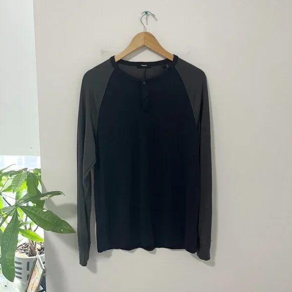 Theory Men's Blue & Gray Long Sleeve Top Size Medium - Picture 1 of 5